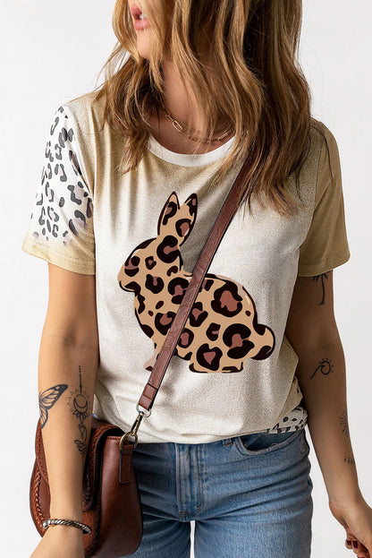 Camiseta con estampado de leopardo de Pascua