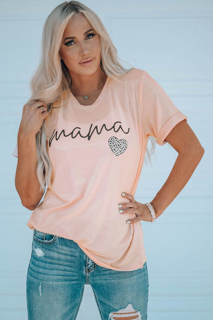 Camiseta con estampado de corazón de MAMA