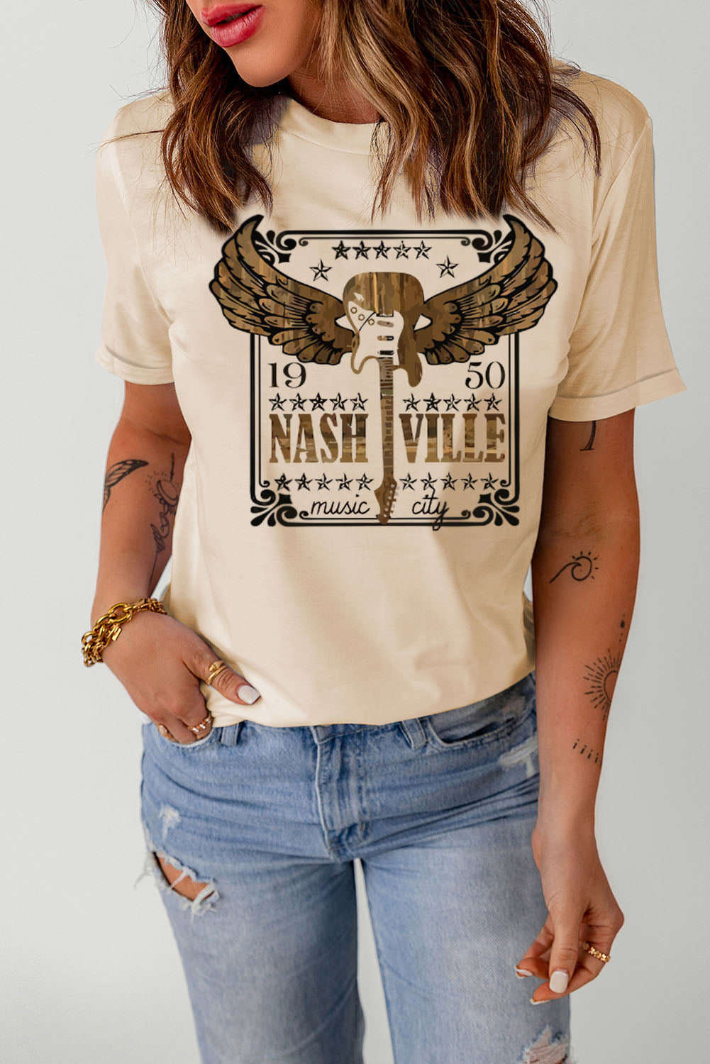 1950 CIUDAD DE LA MÚSICA DE NASHVILLE Camiseta gráfica