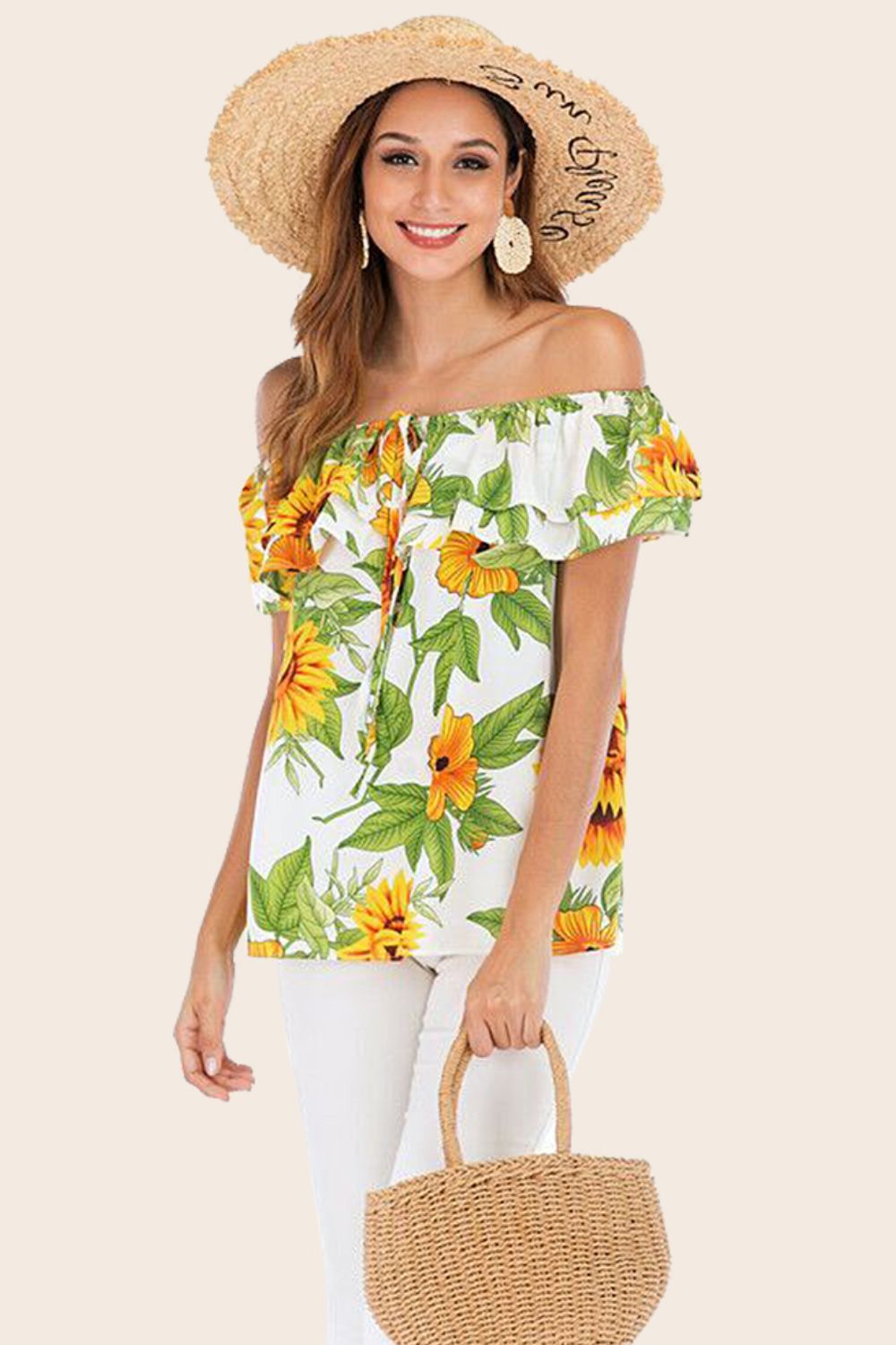 Floral Off-Shoulder Layered Blouse