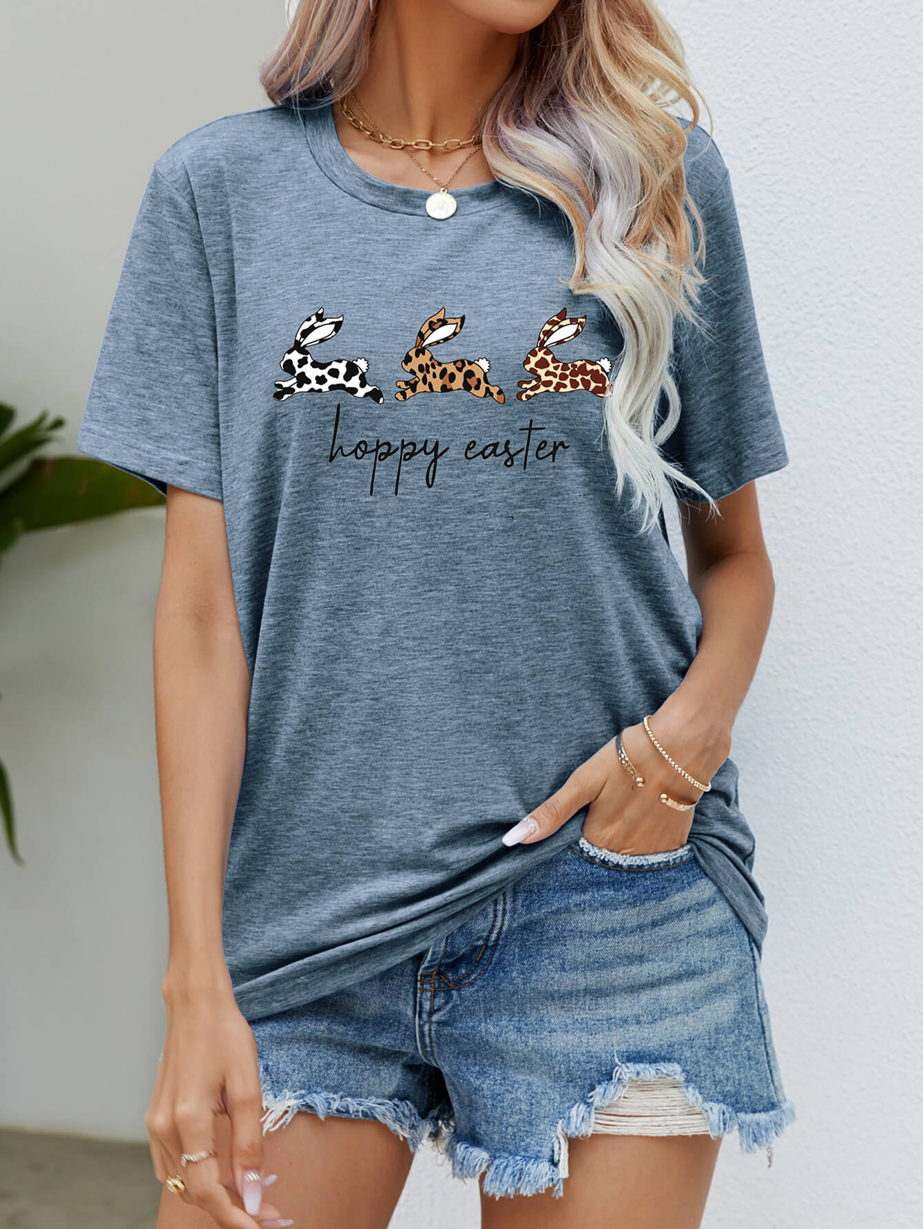 Camiseta con estampado de conejito de PASCUA HOPPY