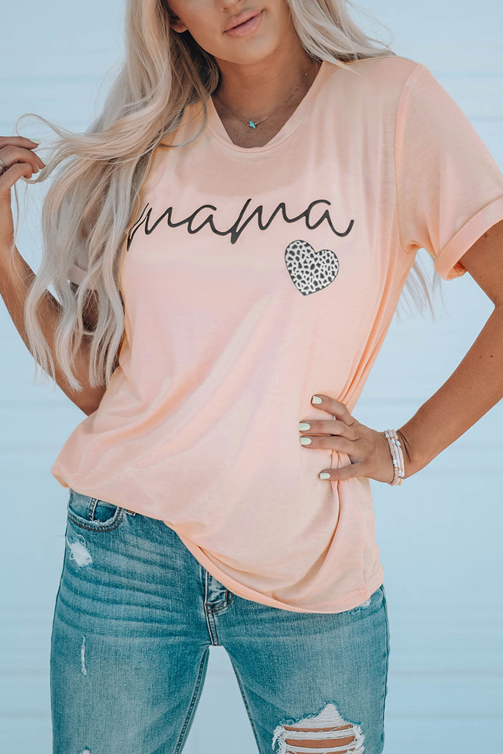 Camiseta con estampado de corazón de MAMA