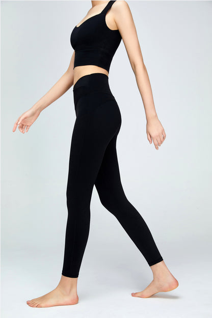 Leggings deportivos con cintura en V