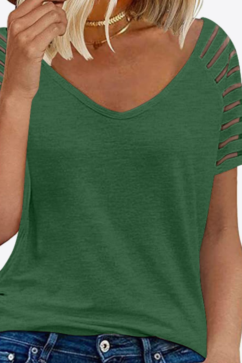 V-Neck Raglan Sleeve Tee