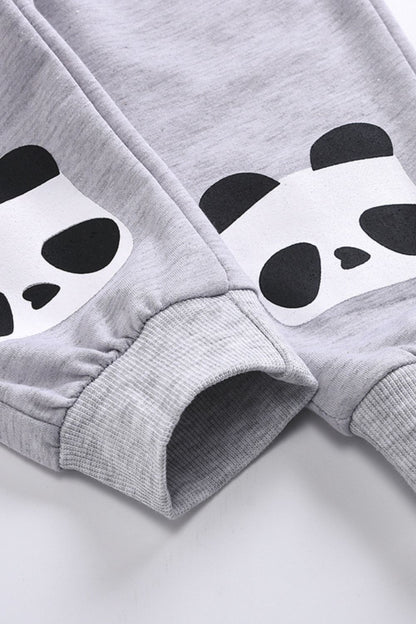 Joggers con gráfico de panda para niños con bolsillos