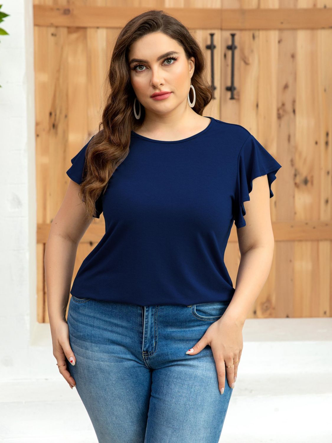 Flutter Sleeve Round Neck Tee