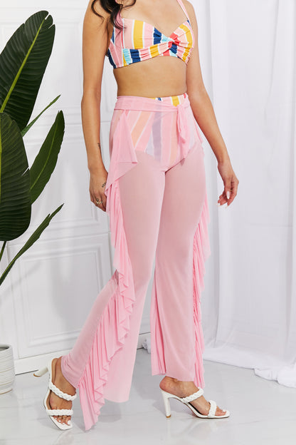 Marina West Swim Take Me To The Beach - Pantalones de malla con volantes para cubrirse