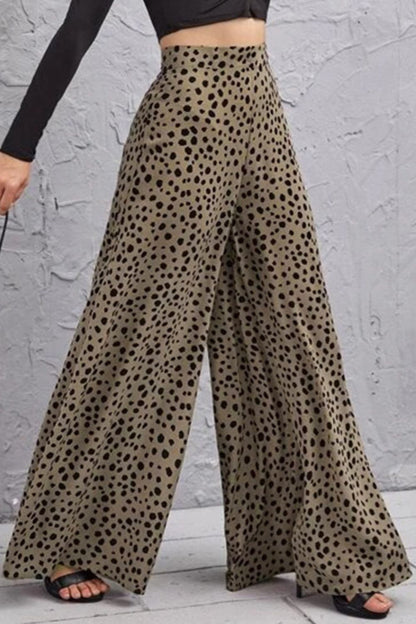 Culottes de tiro alto con estampado animal