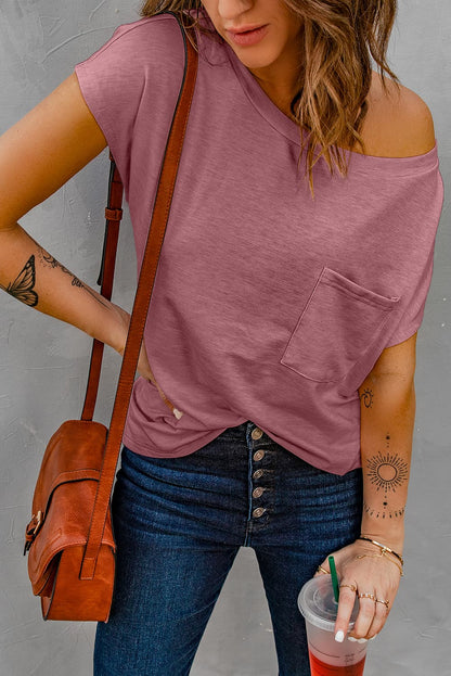 Capped Sleeve Round Neck T-Shirt