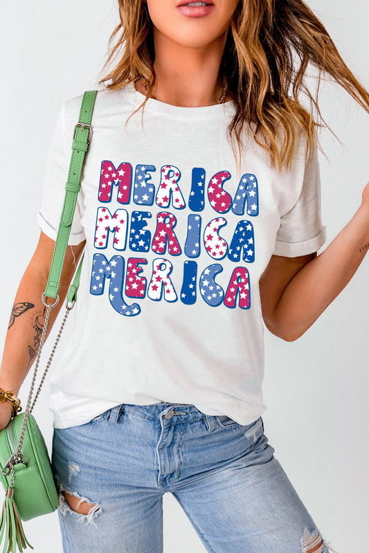 Camiseta de cuello redondo con gráfico MERICA