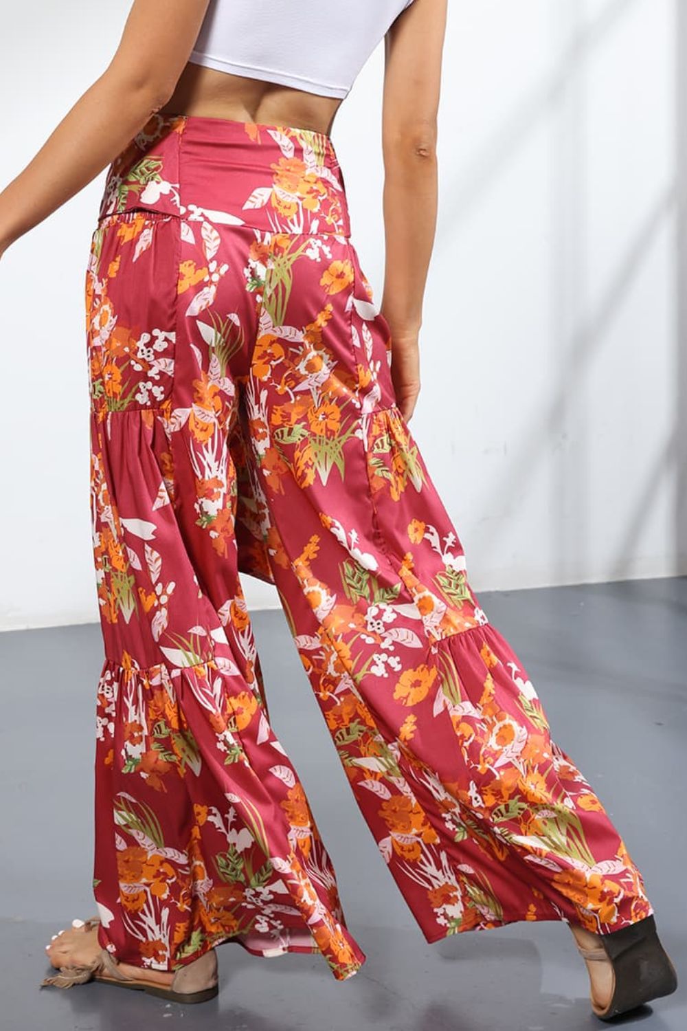 Culottes atados de tiro alto estampados