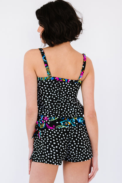 Conjunto de tankini atado estampado