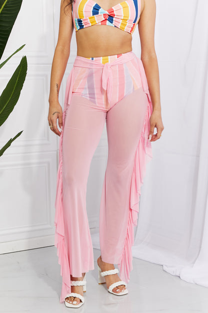 Marina West Swim Take Me To The Beach - Pantalones de malla con volantes para cubrirse