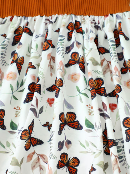 Butterfly Print Bow Detail Dress