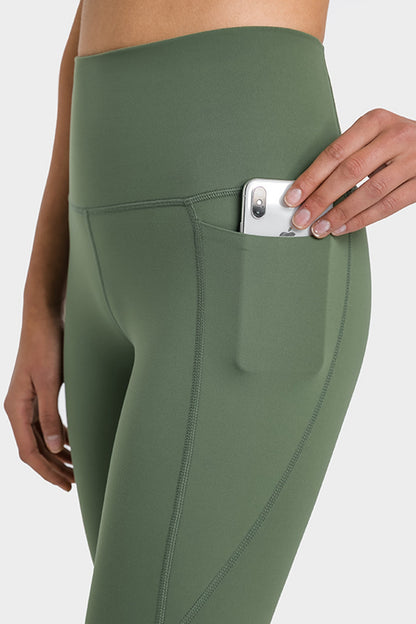 Leggings de yoga de cintura alta hasta los tobillos con bolsillos