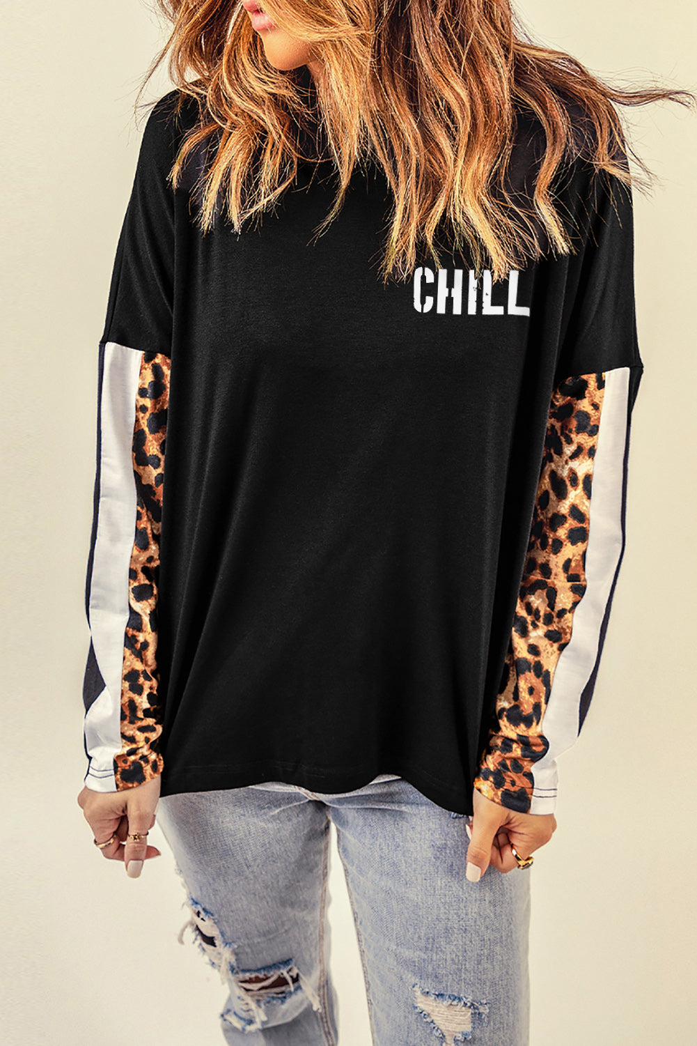 Top de manga larga CHILL de leopardo