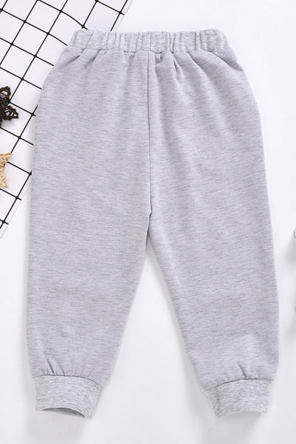 Joggers con gráfico de panda para niños con bolsillos