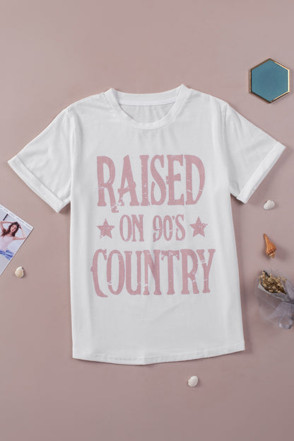 Camiseta estampada con cuello redondo RAISED ON 90'S COUNTRY