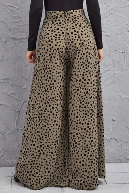 Culottes de tiro alto con estampado animal