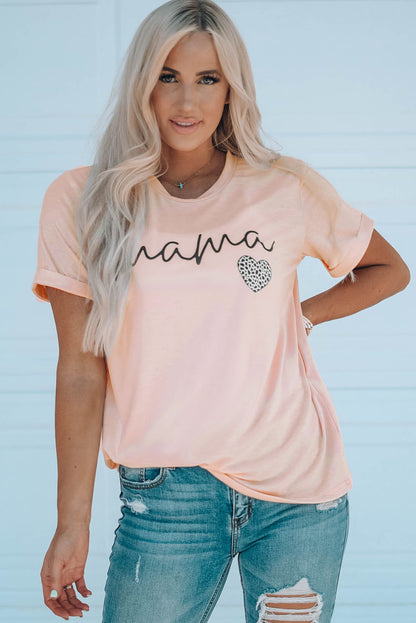 Camiseta con estampado de corazón de MAMA