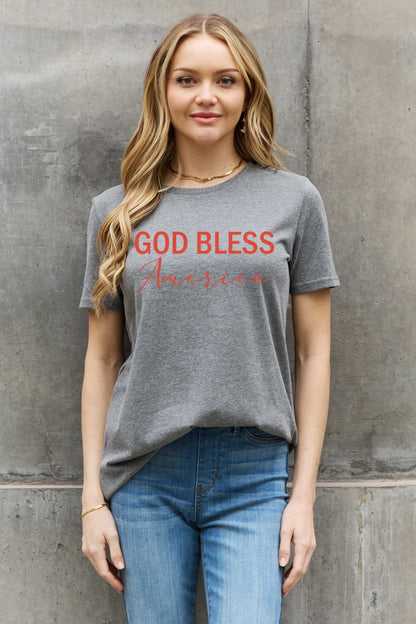 Simply Love GOD BLESS AMERICA Graphic Cotton Tee