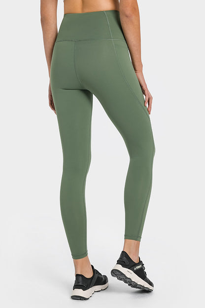 Leggings de yoga de cintura alta hasta los tobillos con bolsillos