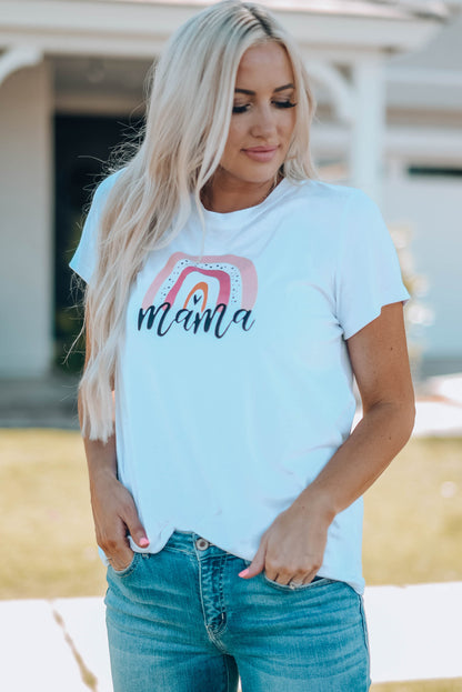 Camiseta estampada con cuello redondo para mujer