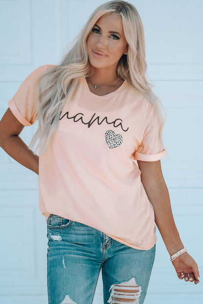 Camiseta con estampado de corazón de MAMA