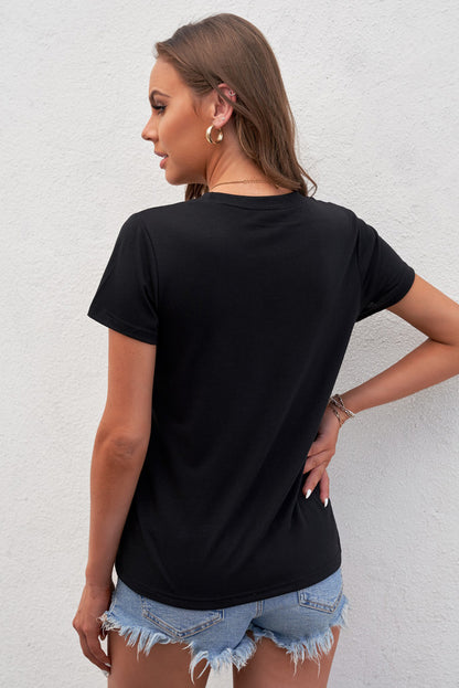 Camiseta estampada con cuello redondo para mujer