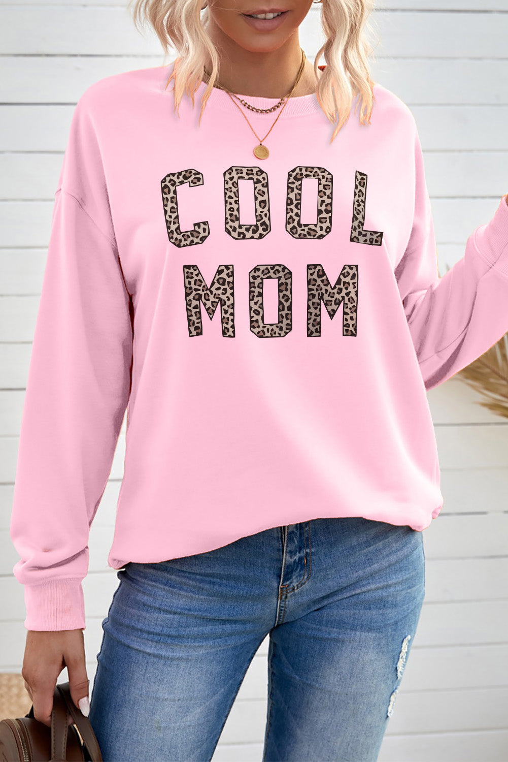 COOL MOM Sudadera estampada con hombros caídos