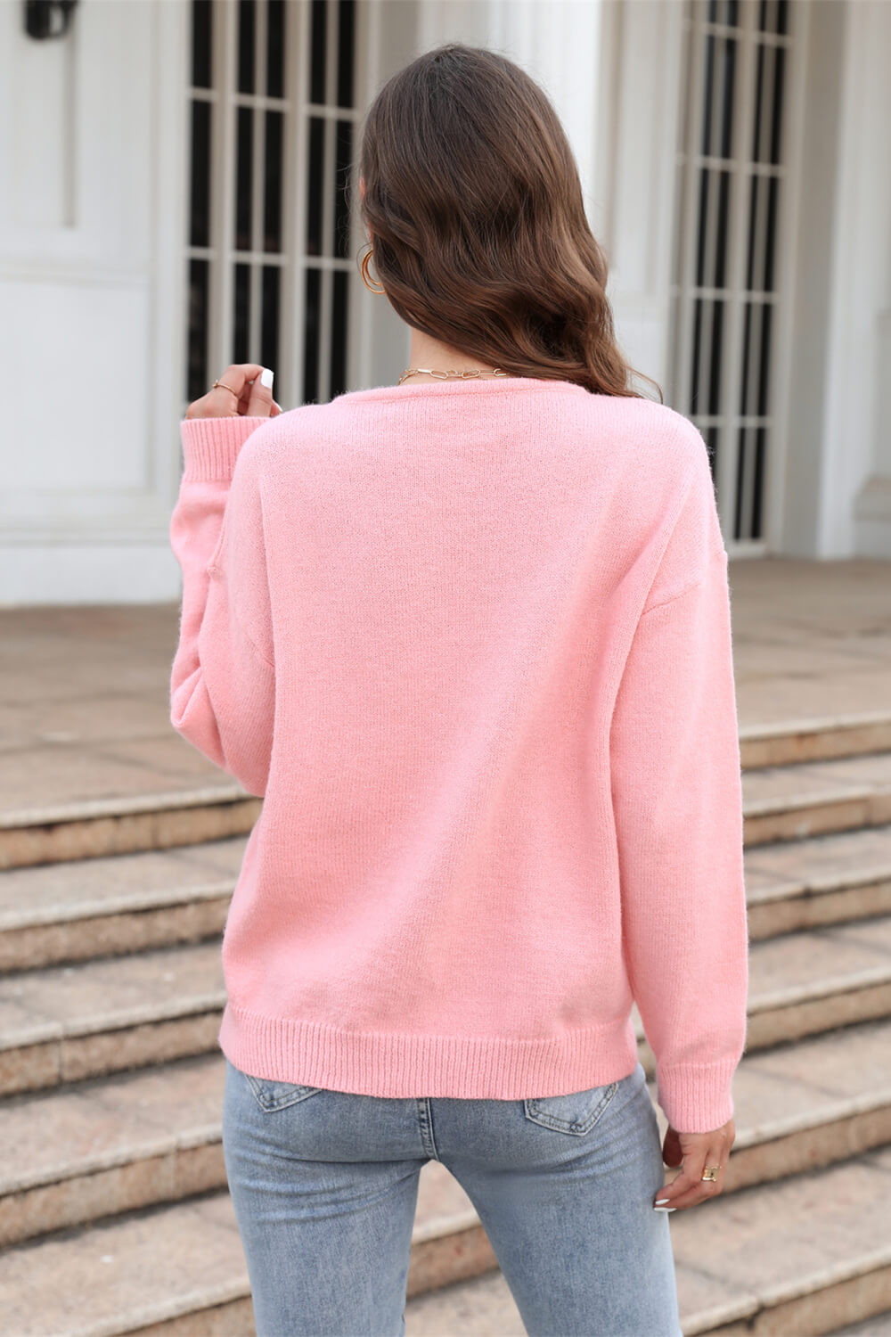 Heart Graphic Dropped Shoulder Sweater