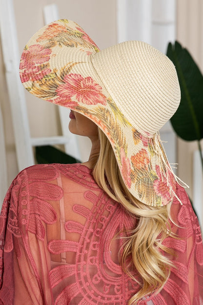 Sombrero para el sol con detalle de lazo floral de Justin Taylor