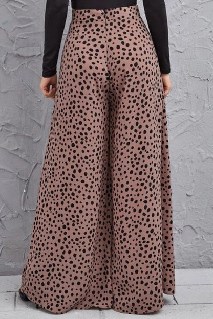 Culottes de tiro alto con estampado animal