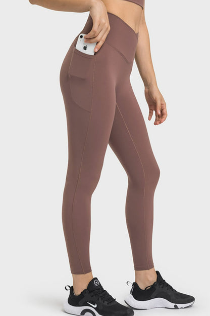 Leggings de yoga con cintura en V y bolsillos