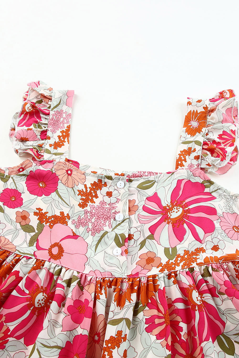 Top babydoll floral con escote cuadrado