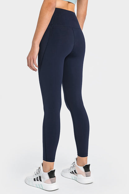 Leggings de yoga de cintura alta hasta los tobillos con bolsillos